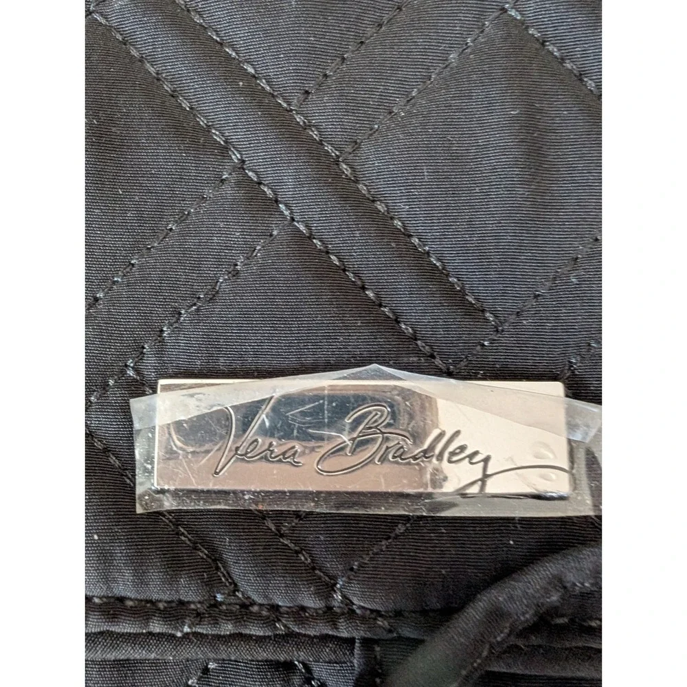 Vera Bradley Black Quilted Microfiber Jewelry Organizer Travel Roll Bag Case